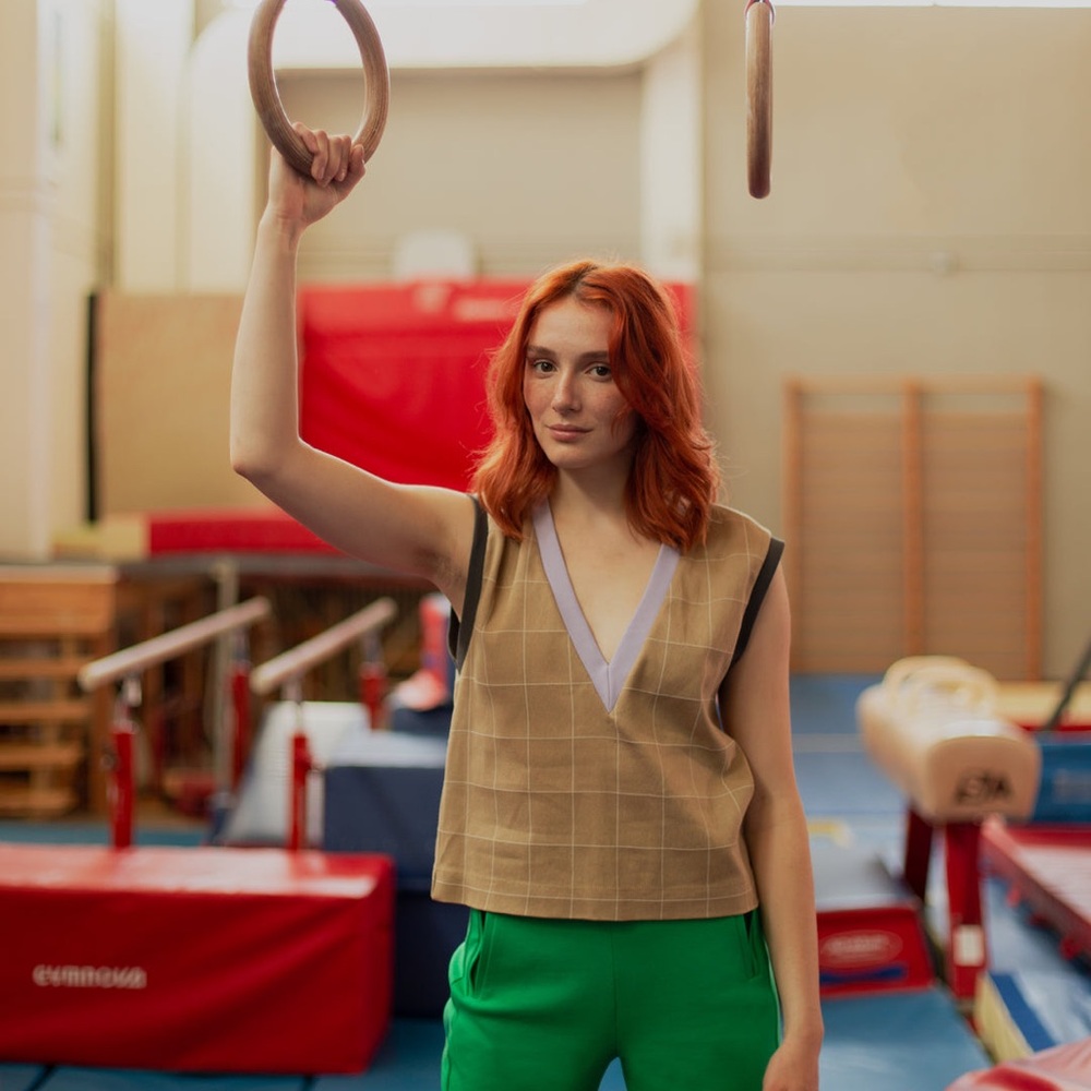 Odeyalo colour-block Knit V-Neck vest/tank top